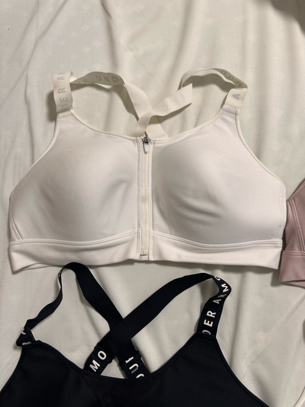 Under Armour 4-Pack Sports Bra Set - Black, White, Blush - Picture 3 of 10